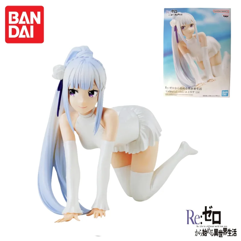 En stock, 100% original, Bandai Re:Zero - Emilio, figura de acción de Banpresto, modelo de muñeca, nueva en caja.