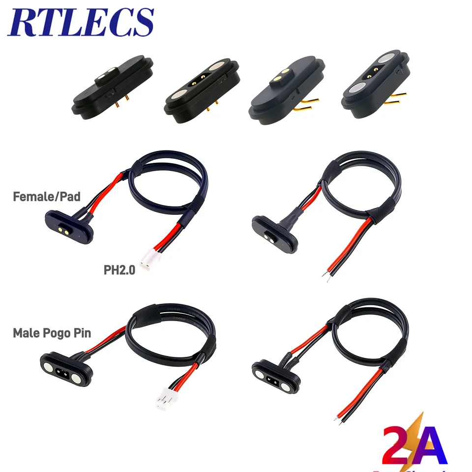 Magnetischer Pogo-Pin Stecker + Buchse – 2 Paar, 5-polig, 2,54 Mm Raster, 12V/3A