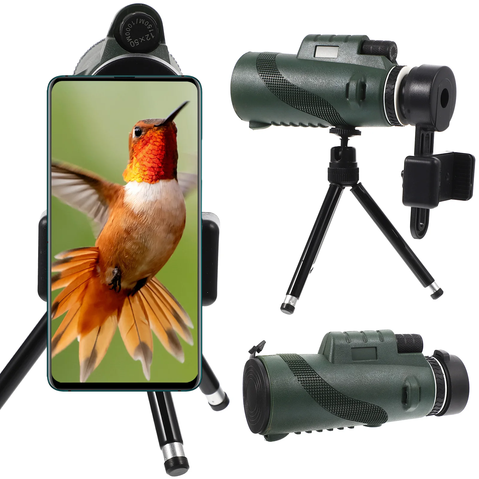 

Compact Smart Monocular Telescope High Power 12X50 for Outdoor Wildlife and Nightwatching