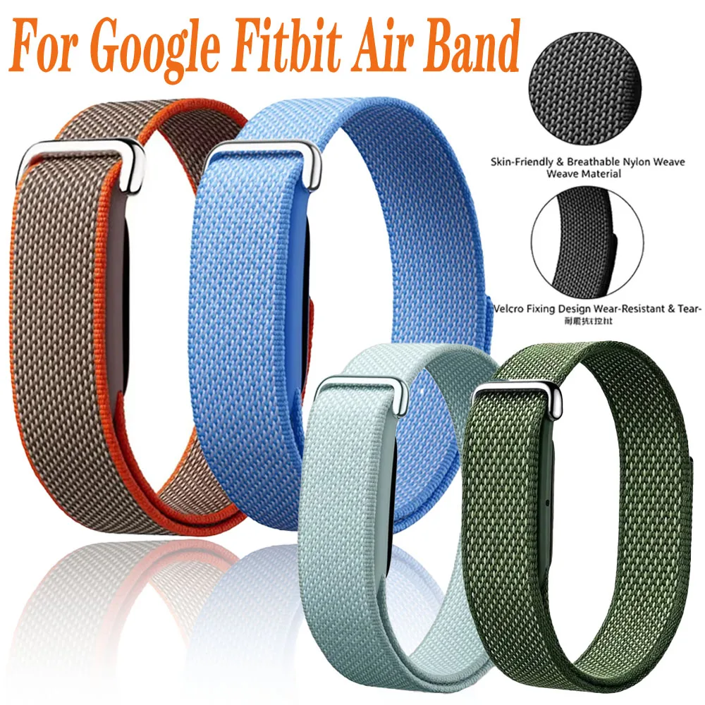 2 Pcs Nylon Braided Loop Strap for Google Fitbit Air Combined Assembly Wristband Replaceable for Fitbit Air Breathable Watchband