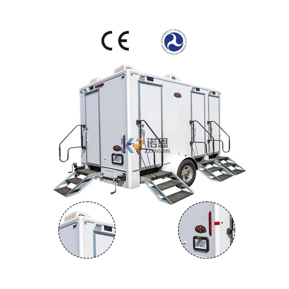 China Supply Portable Toilet Restroom Trailer For Sale High Standard Lightweight Prefabricated House Mobile Toilets