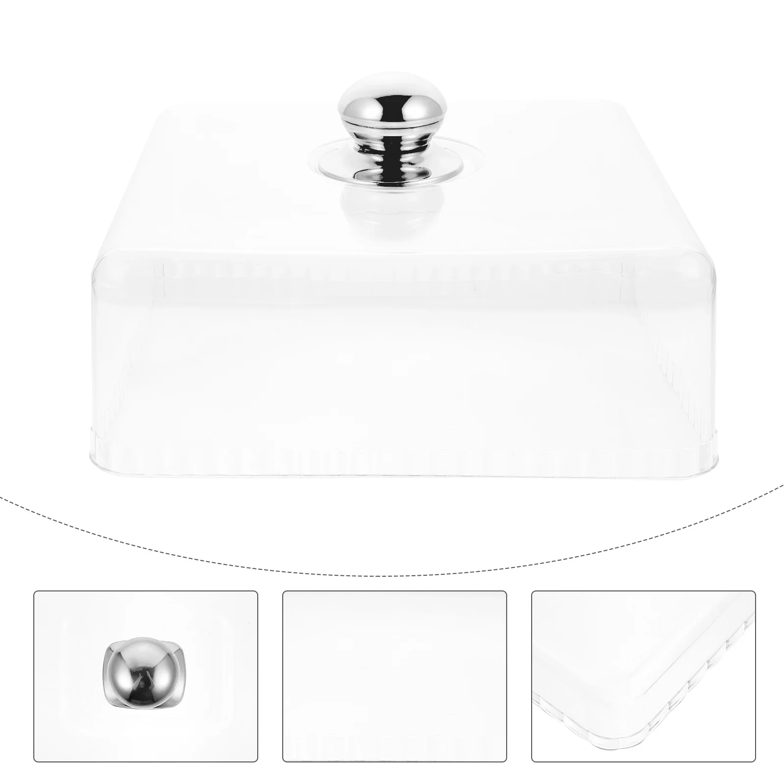 

1 pc Food Stainless Steel Handle Thicker Material Dust Proof Insect Proof Cake Snack Cover Kitchen Restaurant Household