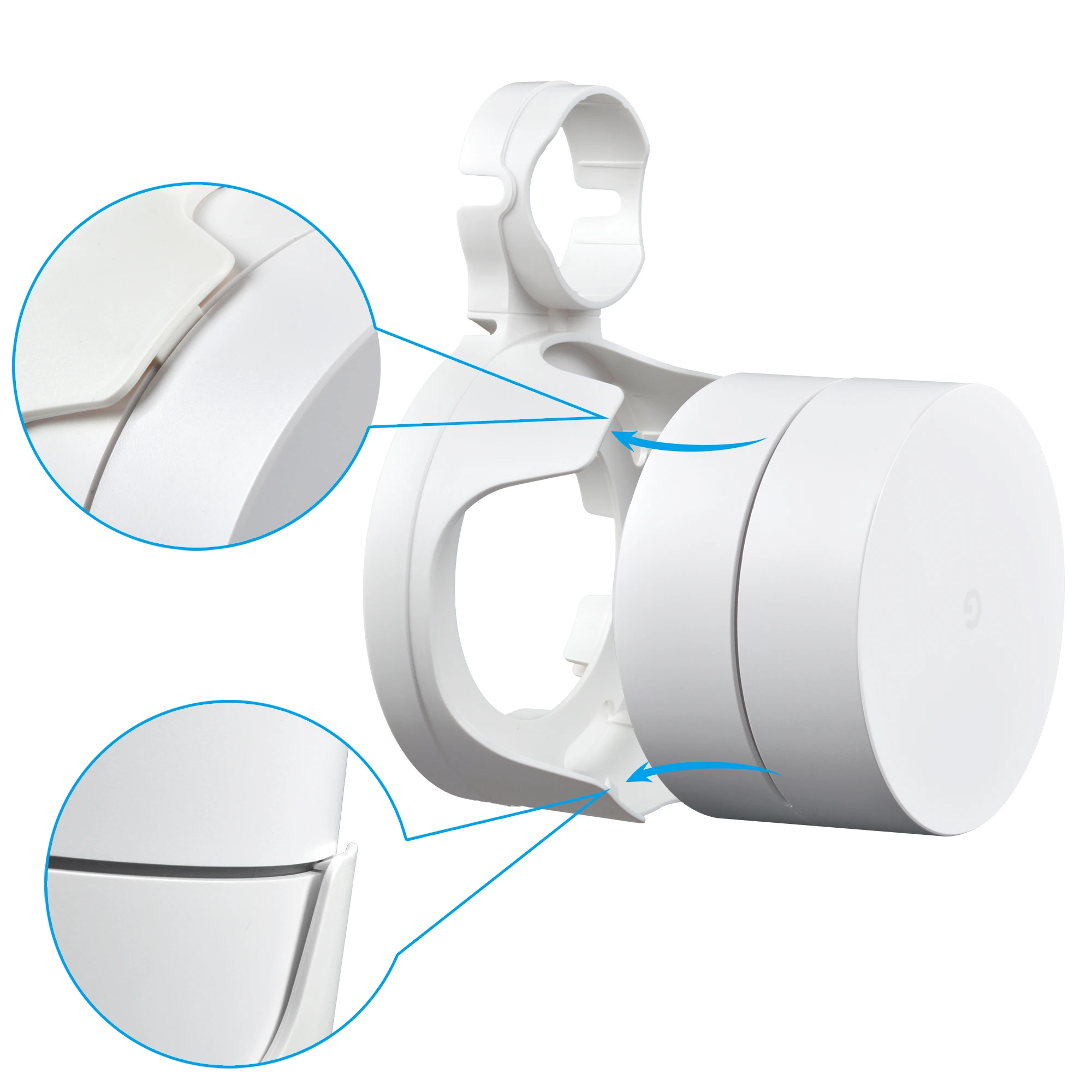 Outlet Wall Mount for Google Mesh WiFi System(2020 Model,Round US Plug/EU Plug),White view 5