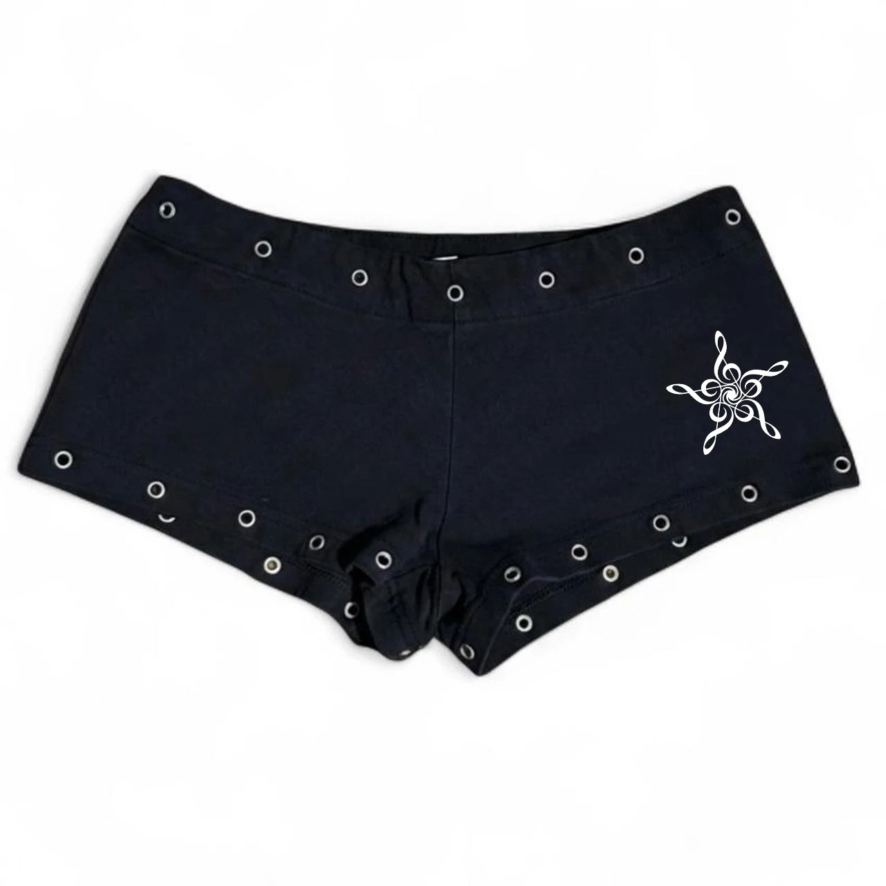 Y2K Millennium Style Sexy Slimming Multi Functional Low Waist Gothic Hip Hop Street Women's Fashion Girls Black Fashion Print