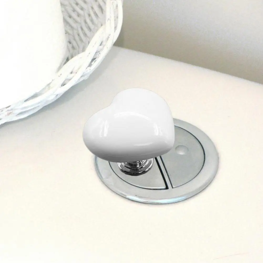 New Colorful Heart Shaped Toilet Press Button Fashion Love Button Sticky Drawer Pull Handle Button Assistant Bathroom Accessory
