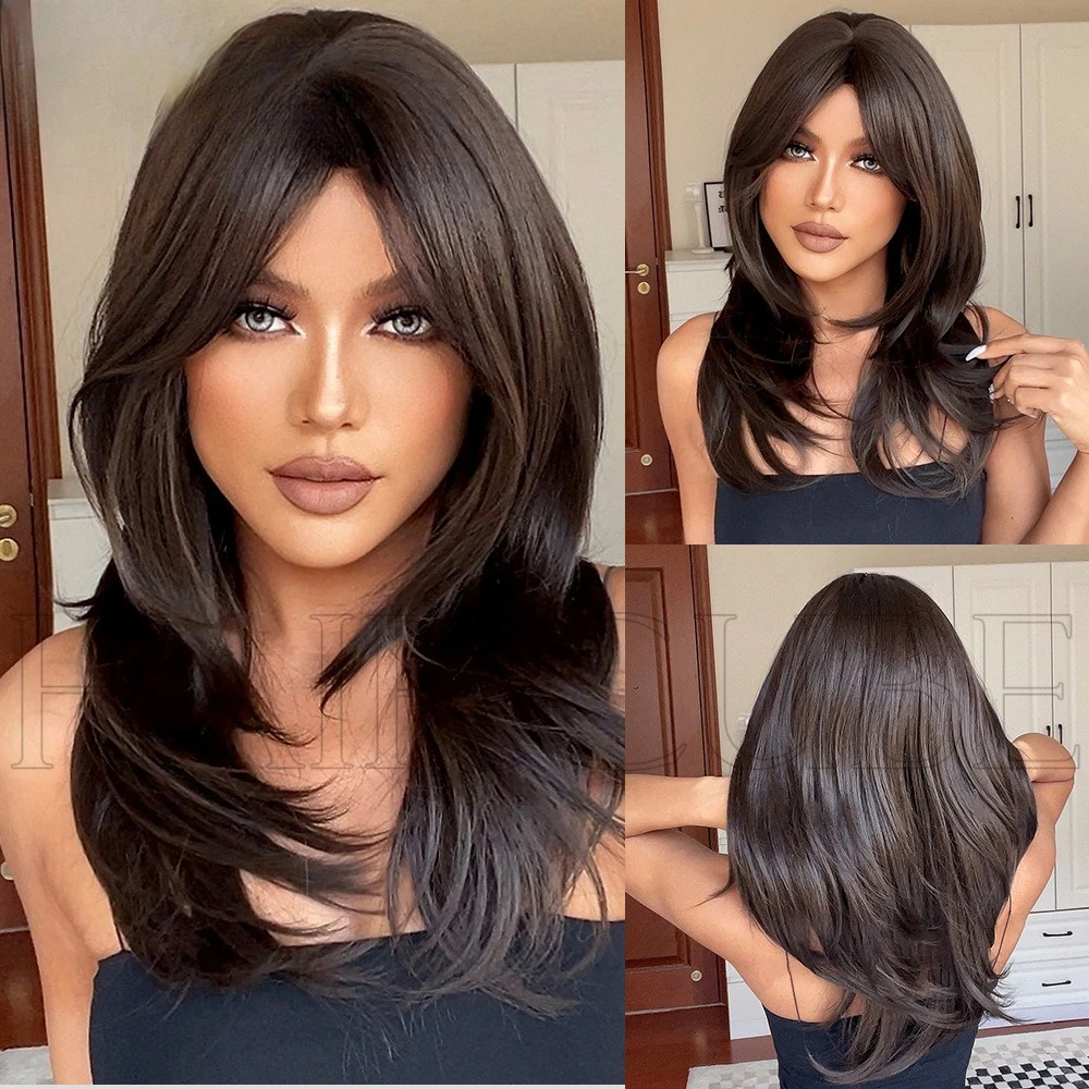 

New chemical fiber wig, hair cover, women's black eight-character bangs wig, natural and realistic, daily application