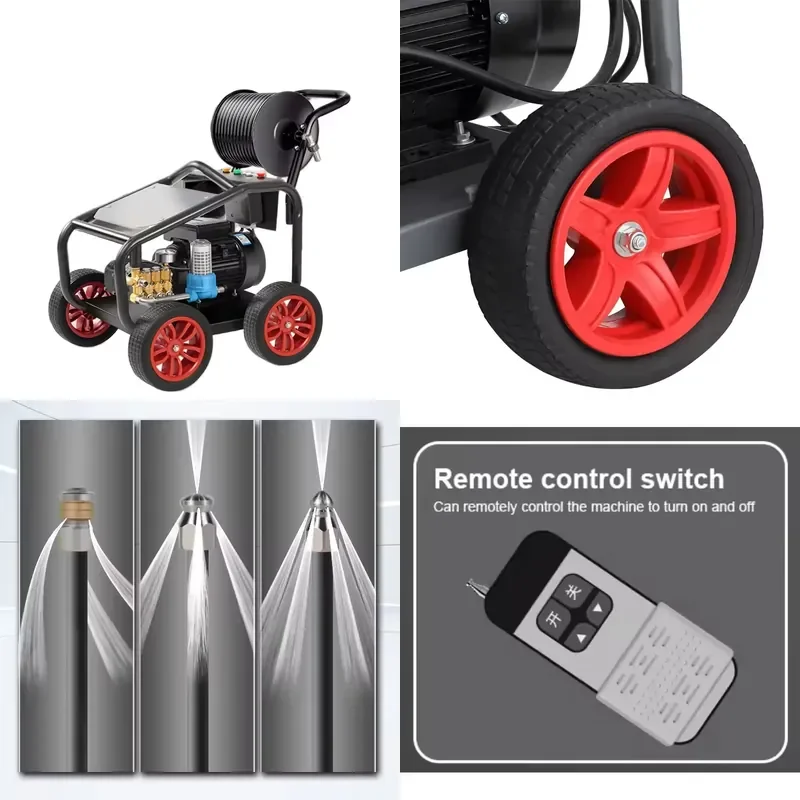 for 220V High Quality Low Noise High Flow Frequency Conversion Sewage Pipe Cleaning Machine New High Pressure Cleaning