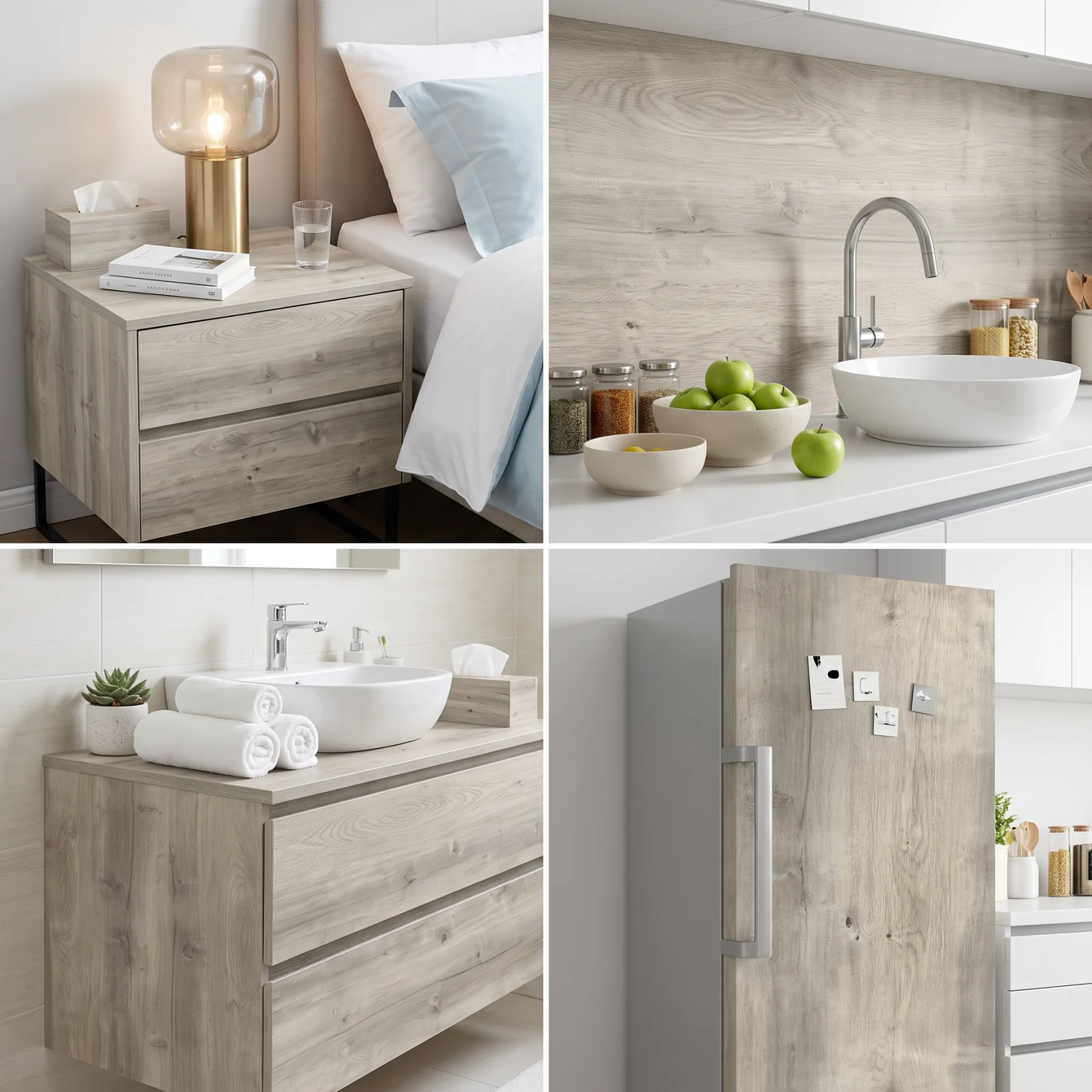 Grey Wood Grain Self‑Adhesive Contact Paper Waterproof Removable Vinyl Film for Wall Balcony Cabinet Home Furniture Decoration