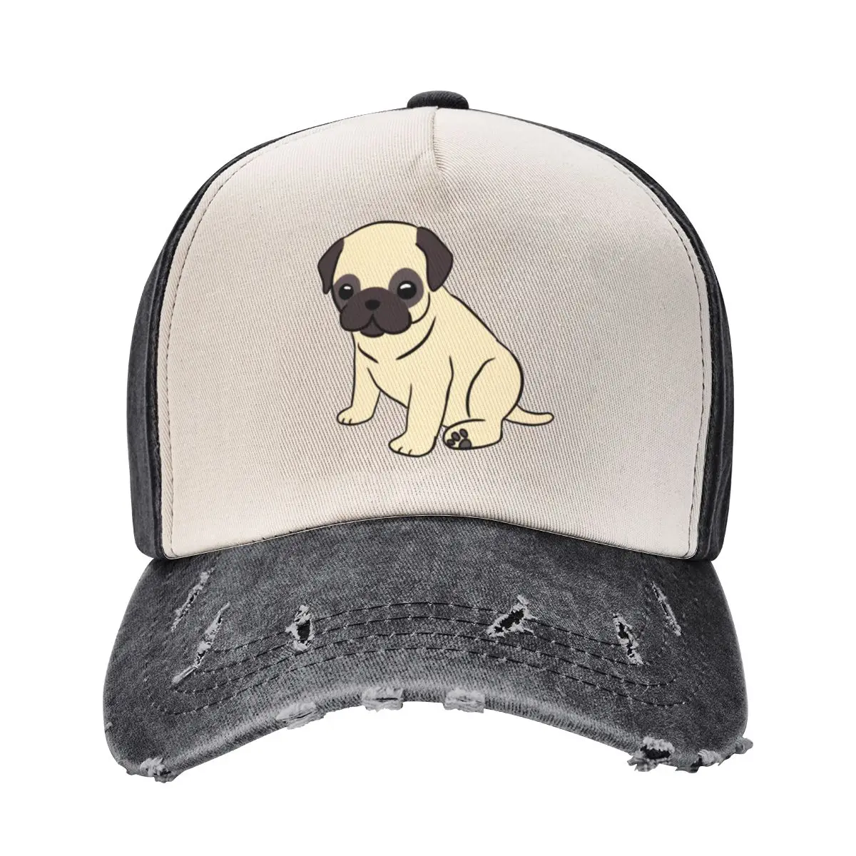 

Cute pug puppy illustration Baseball Cap luxury caps Big Size Hat Fashion Beach Funny hats Elegant Women's Hats Men's
