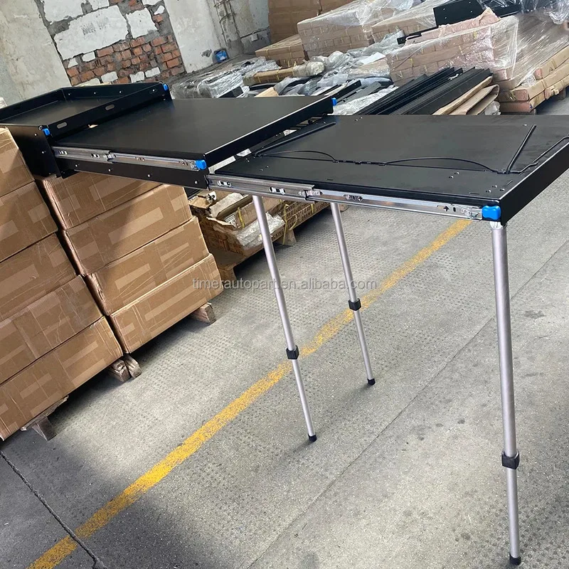 

Camping Outdoor Portable Foldable Kitchen Table 4x4 Drawer System Slide Out Kitchen Pantry for Suv Pickup Use