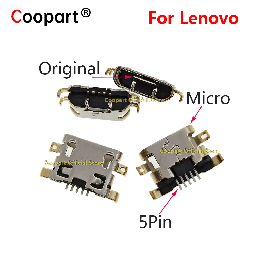 5-100pcs 5Pin Micro USB connector jack socket mini Charging Port DC Dock For Lenovo A2010 Computer Tablet PC Mobile phone