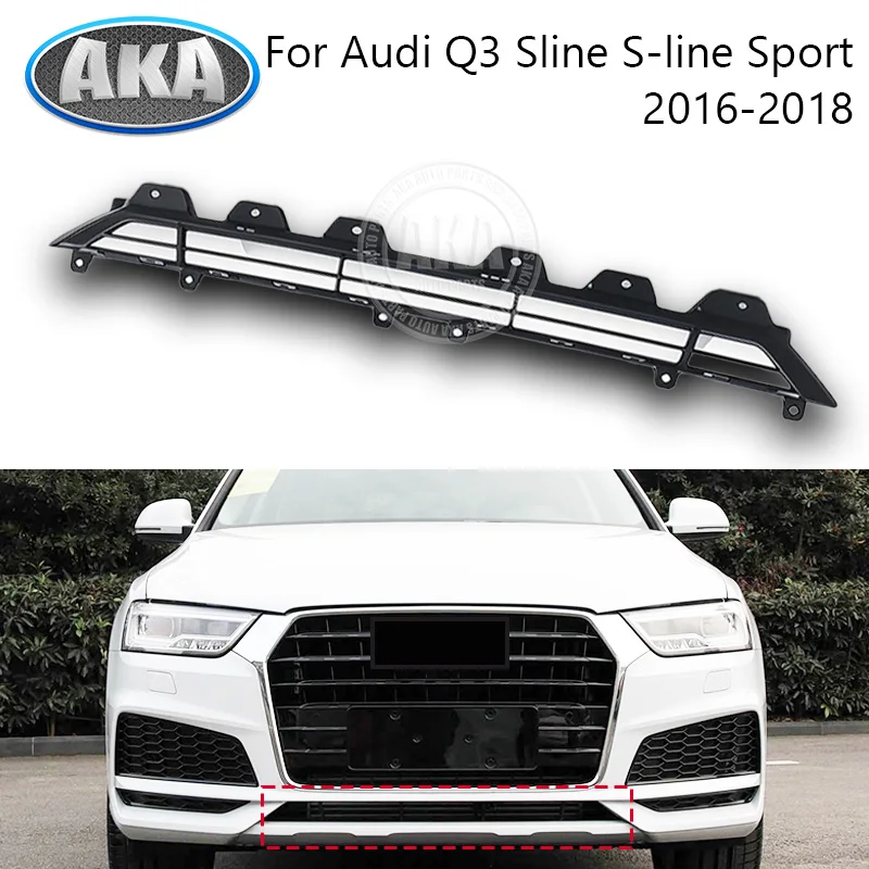 Front Bumper Lower Grille For Audi Q3 Sline S-line Sport 2016 2017 2018 Front Bumper Lower Spoiler Lower Diffuser Lip