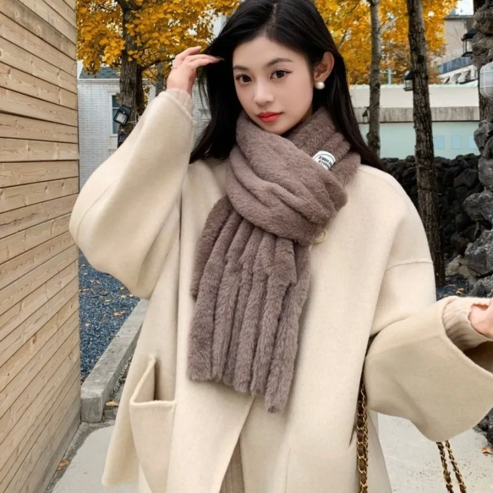 

Модный зимний шарф с защитой шеи, толстый однотонный длинный шаль с кисточками, сохраняющий тепло, морозостойкие шарфы, осень