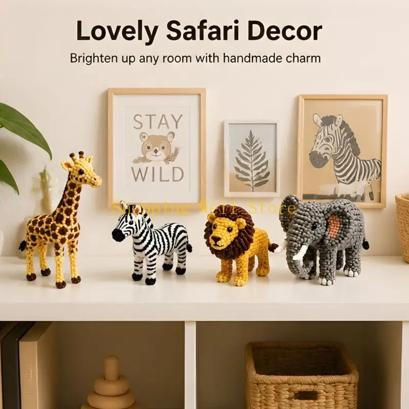 KX4B 3D Animal Form DIY Craft Collection Colorful Acrylic Components For Engaging Manual Project
