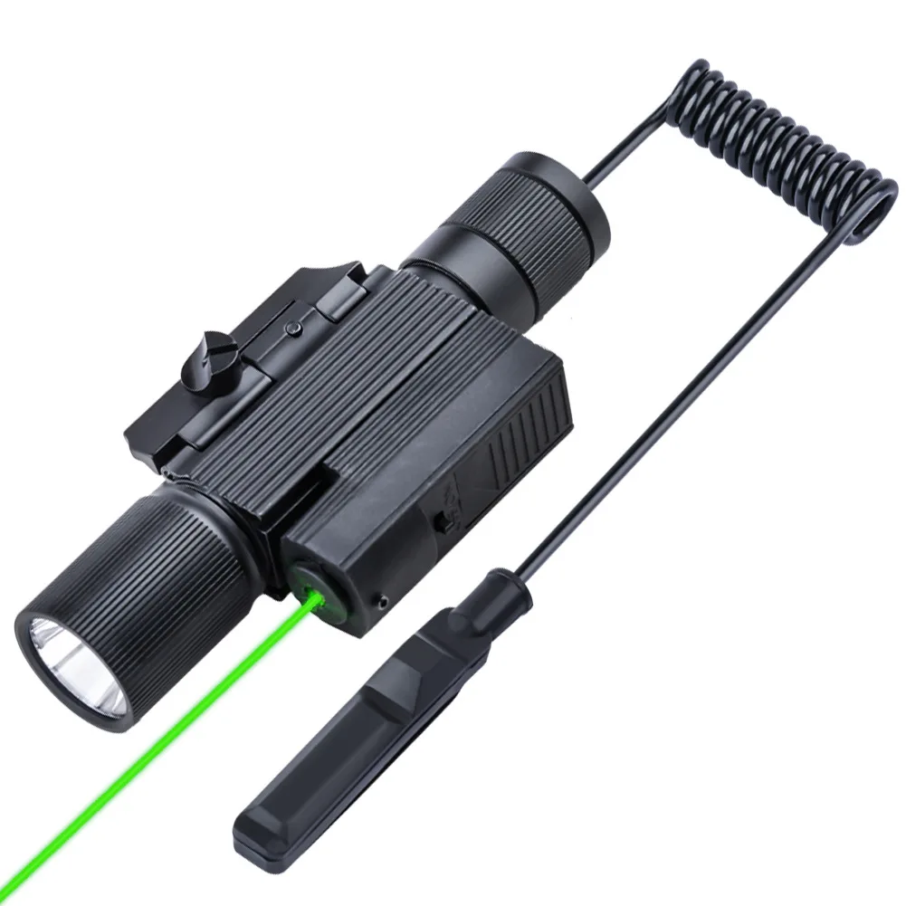 Green Laser Outdoor Tactical Patrol Survey Rat Tail Emergency Switch Hanging Long Range Illumination Aluminum Flashlight 5951GB