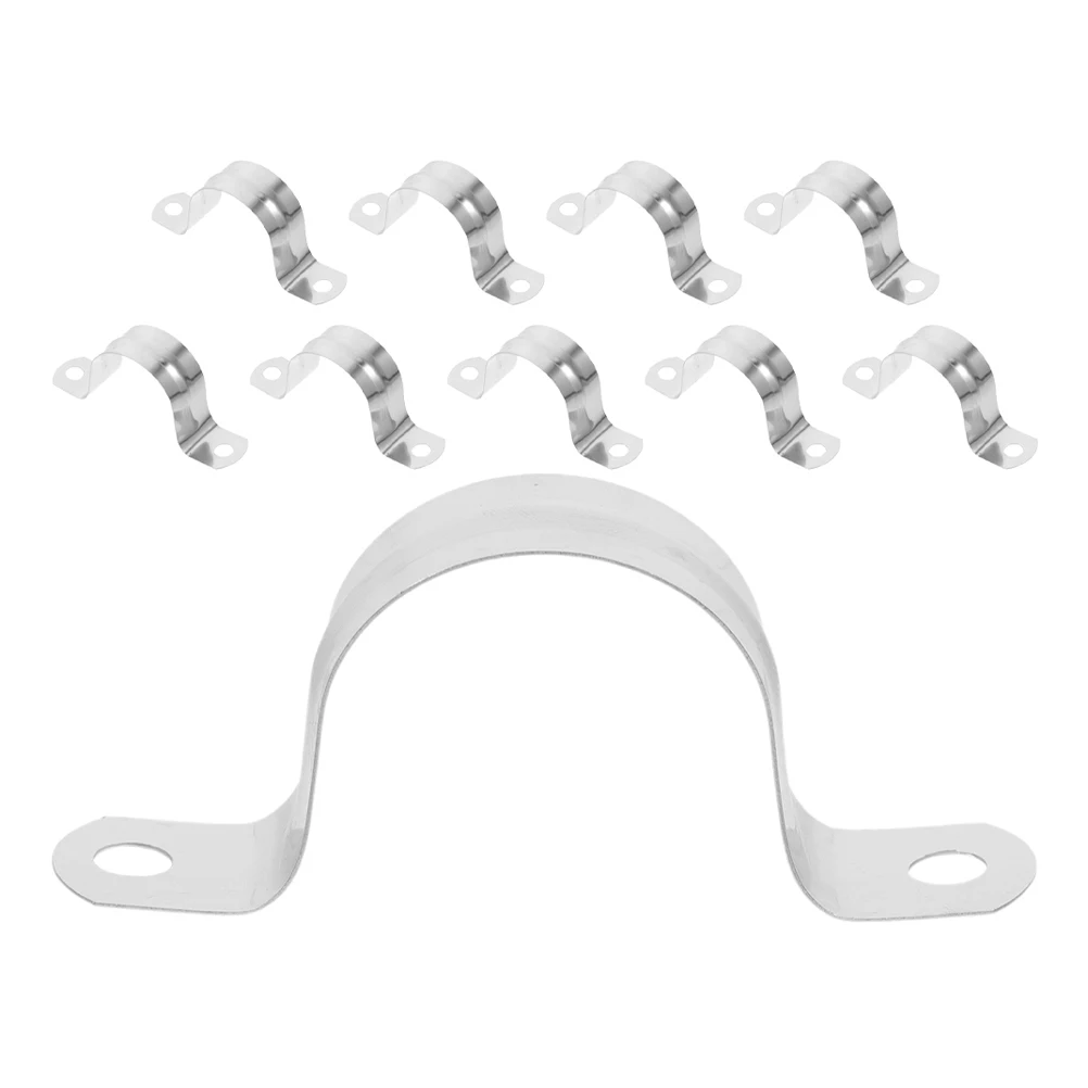 

10pcs Stainless Steel Pipe Clamps 304 Grade U Shape Hose Mounting Brackets Adjustable Tension Clips Gardening Agriculture