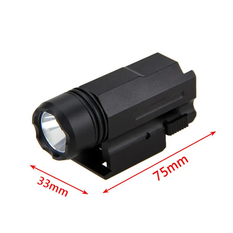 LED Tactical Gun Pistol Flashlight 600LM X100 20mm Picatinny Rail Torch