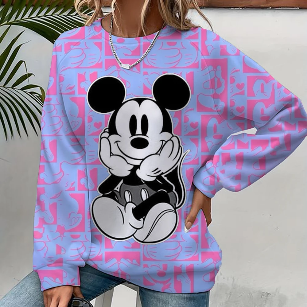 Disney Women Hoodies and Sweatshirts Mickey Mouse Fall Spring Sweatshirts Fall Spring Harajuku Long Sleeve Hoodie Clothes