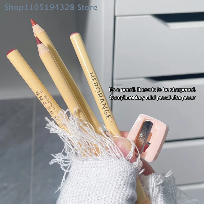 [MP]HERORANGE 1,5g delineador de labios genuino desnudo de larga duración taza antiadherente lápiz labial mate bolígrafo para mujeres cosméticos maquillaje