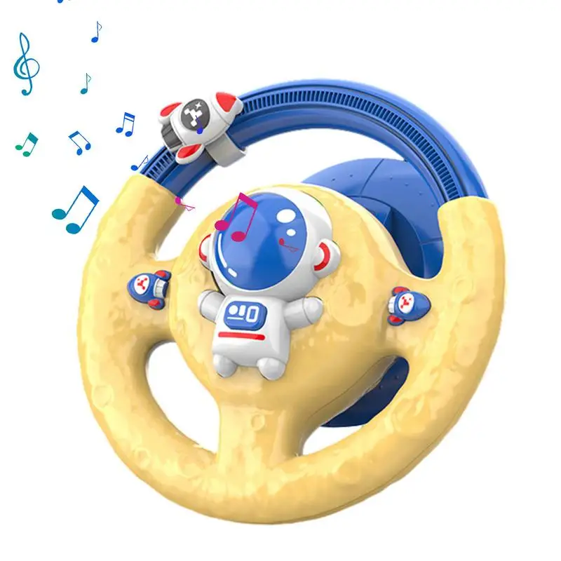 Kids Steering Wheel Toy Lighted 360-Degree Rotatable Musical Driving Toy Sensory Toys With Suction Cup Steering Wheel Vocal Toys