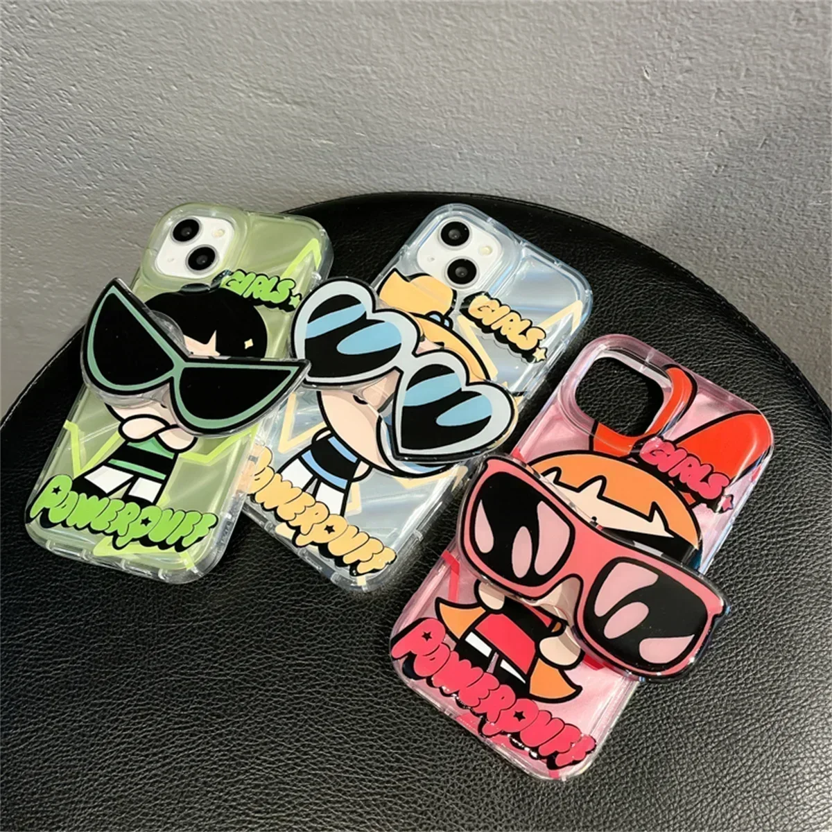 Cute Girls Glasses Holder Case For iPhone 14 15ProMax phone case 12 11 13 Pro Max X XR XS Max Clear Soft Silicone Cove