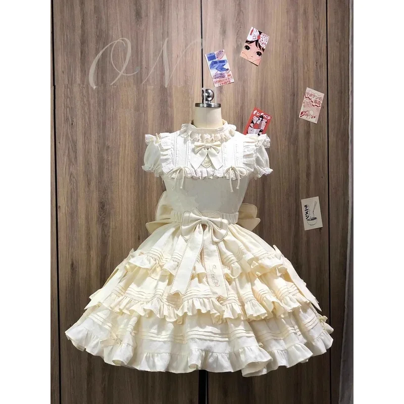 Saia Lolita Kawaii para mulheres, princesa, vestido doce hanfu, traje estilo palácio europeu, cosplay bonito