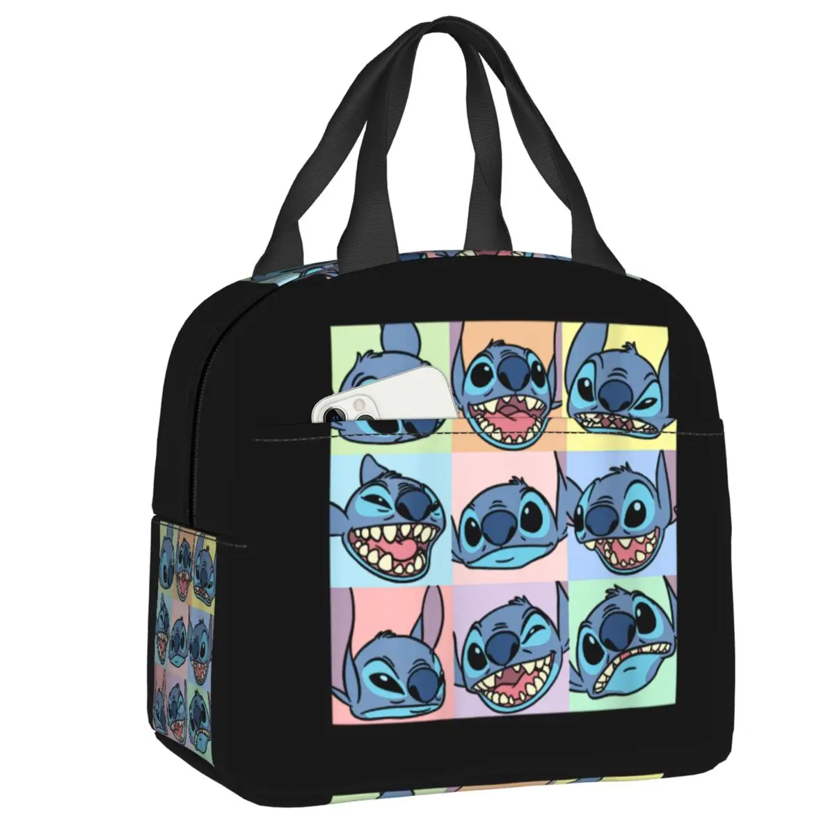 

Пользовательские стежки аниме лицо коллаж изолированные сумки для обеда для пикника на открытом воздухе водостойкий термохолодильник коробка для бенто для женщин и детей