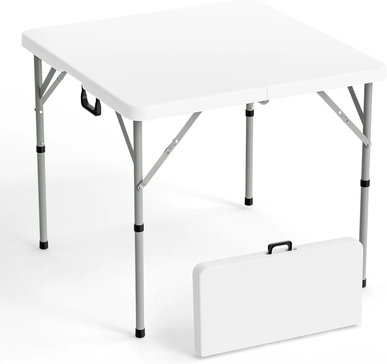 

34" Fold in Half Square Table, Bi-Folding Commercial Table, Portable Plastic Dining Card Table for Kitchen or Outdoor Party