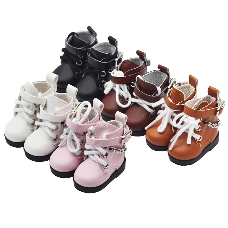 Mini Doll Shoes Chain Shoes High-top PU Shoes For American Paola Reina Doll&1/6 BJD Blythe EXO Doll Boots Girl`s Gift