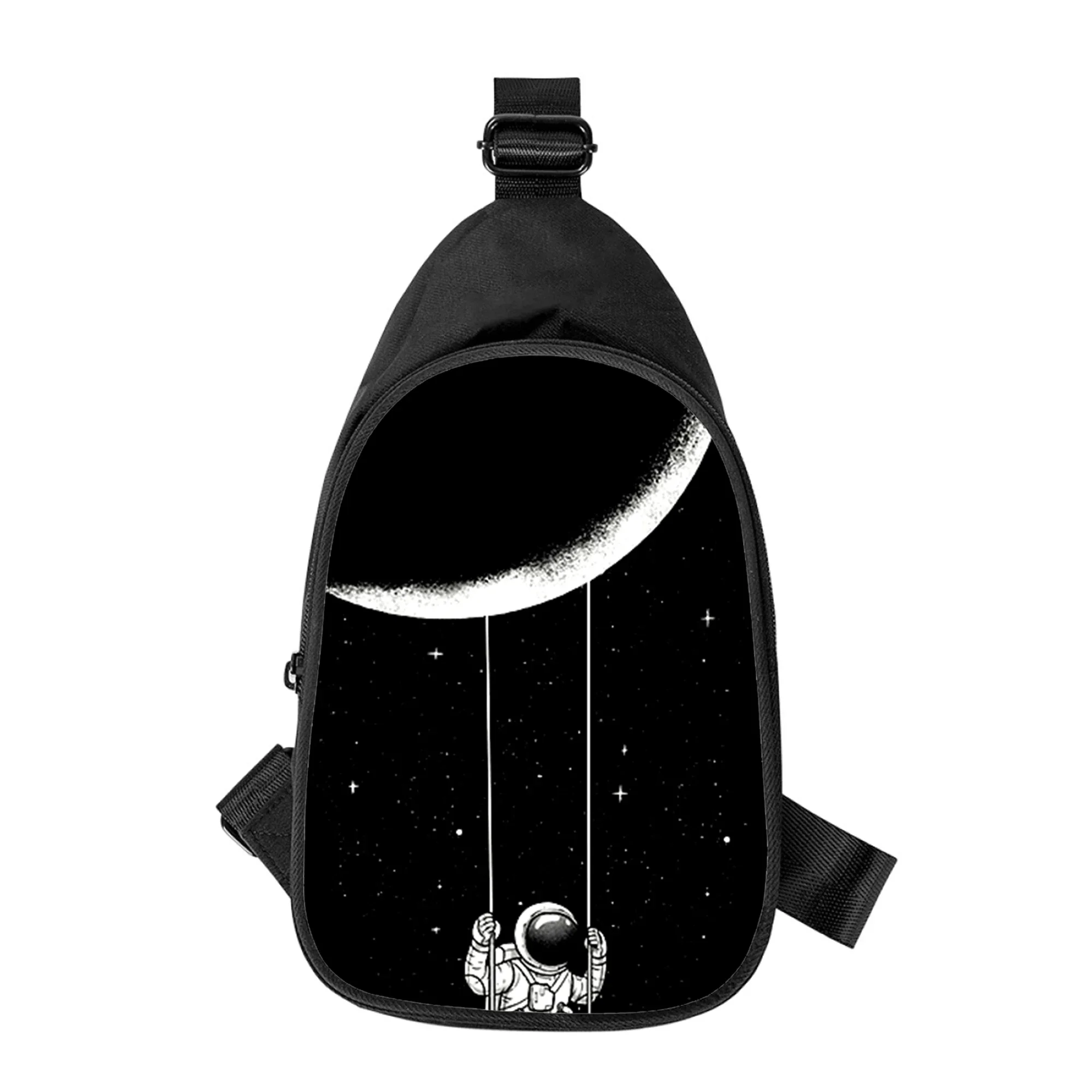 Espaço Criativo Astronauta Imprimir Bolsa de Peito Cruzada para Homens e Mulheres, Bolsa de Ombro para Marido, Escola, Bolsa de Cintura Masculina, Nova