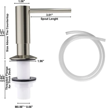 Küchen waschmittel Spender eingebaute Spüle Seifensp ender Edelstahl Pumpen kopf schwarz silber für Badezimmer Hotel Handwäsche