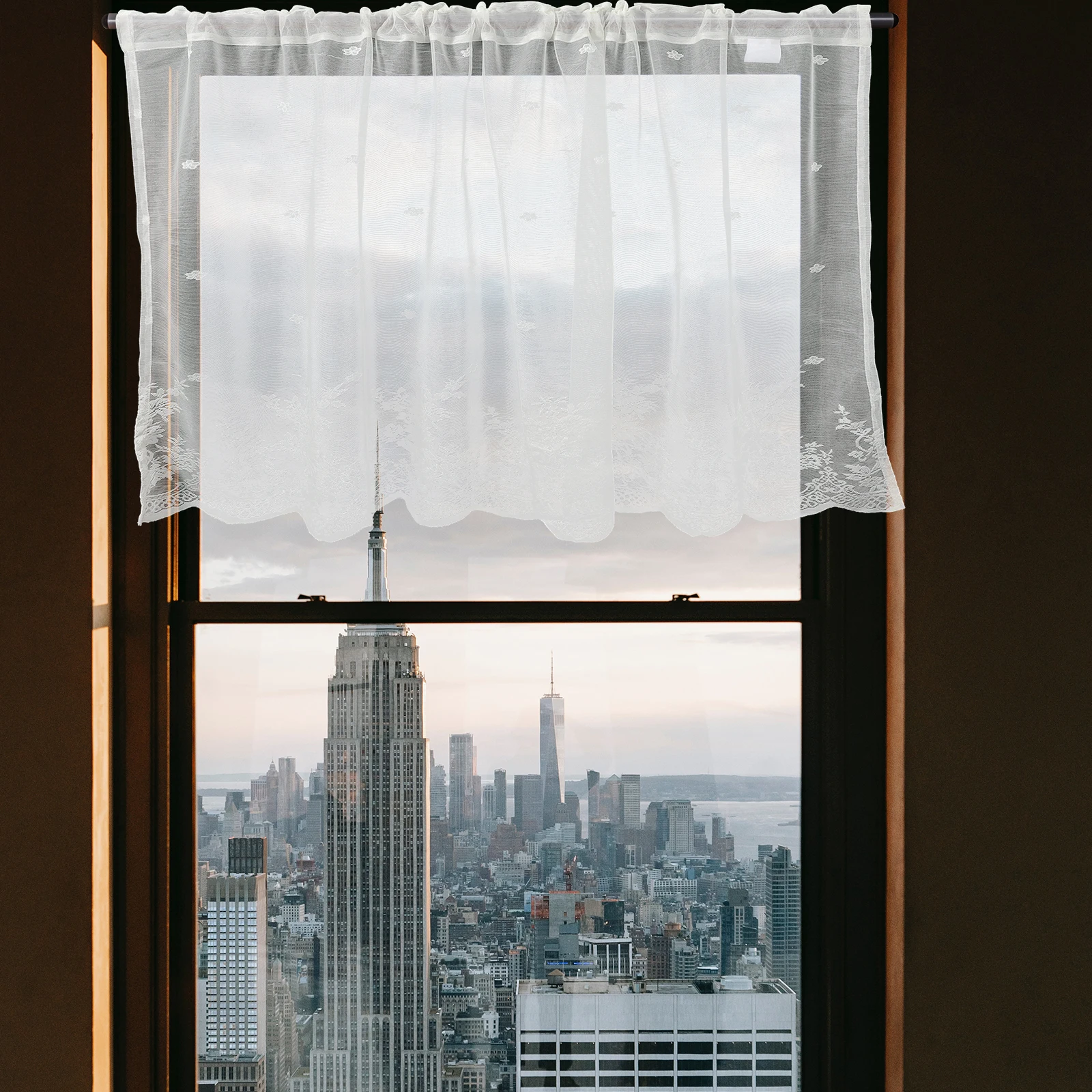 

Coffee Curtains for Small Windows Short Kitchen Valance Curtain Farmhouse Style Lightweight Fade Resistant Perfect for Bathroom