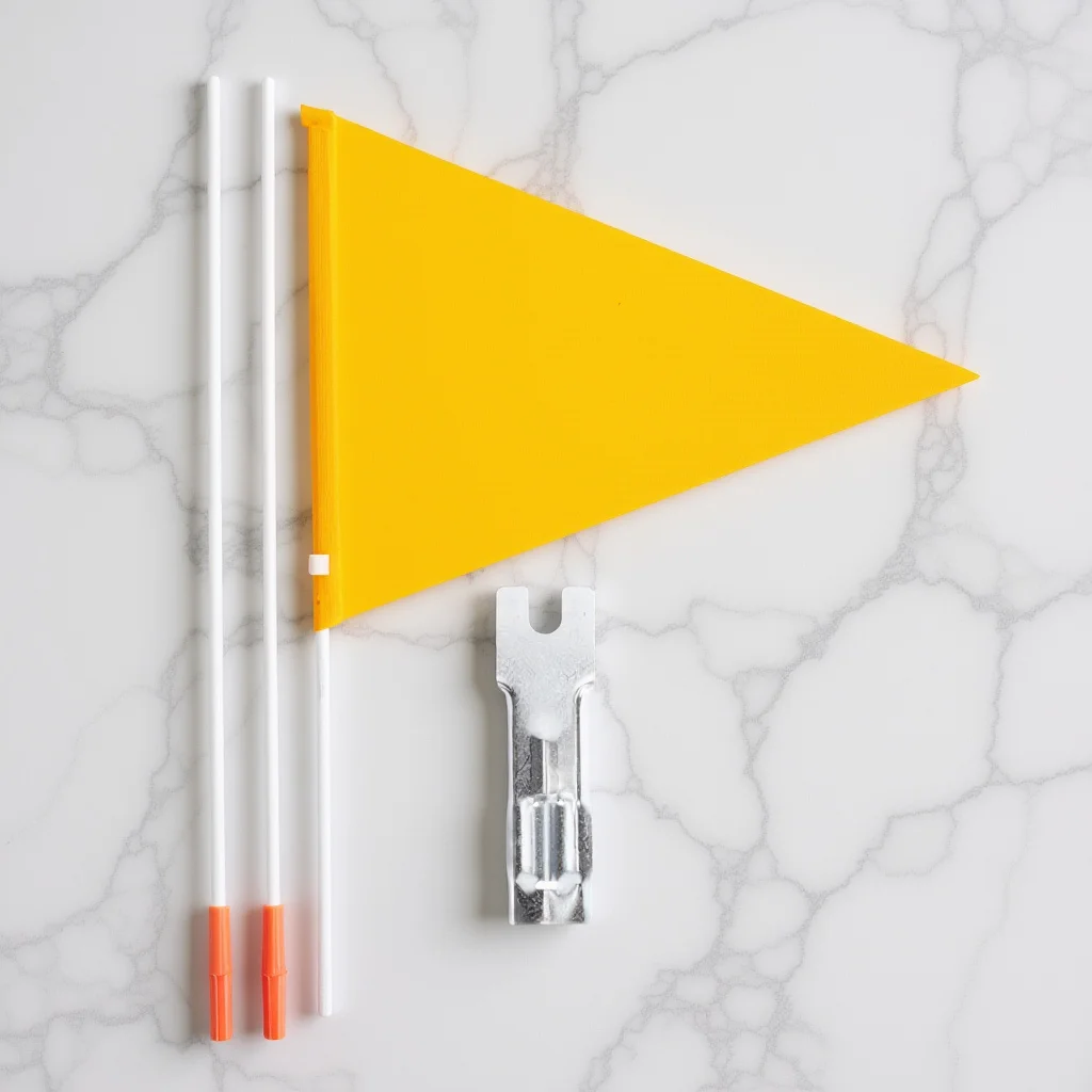 

1Set Bicycle Safety Flag Tear-Resistant Waterproof Triangular Flag with Mount Bracket for Bicycles Trailers Wheelchairs Atv