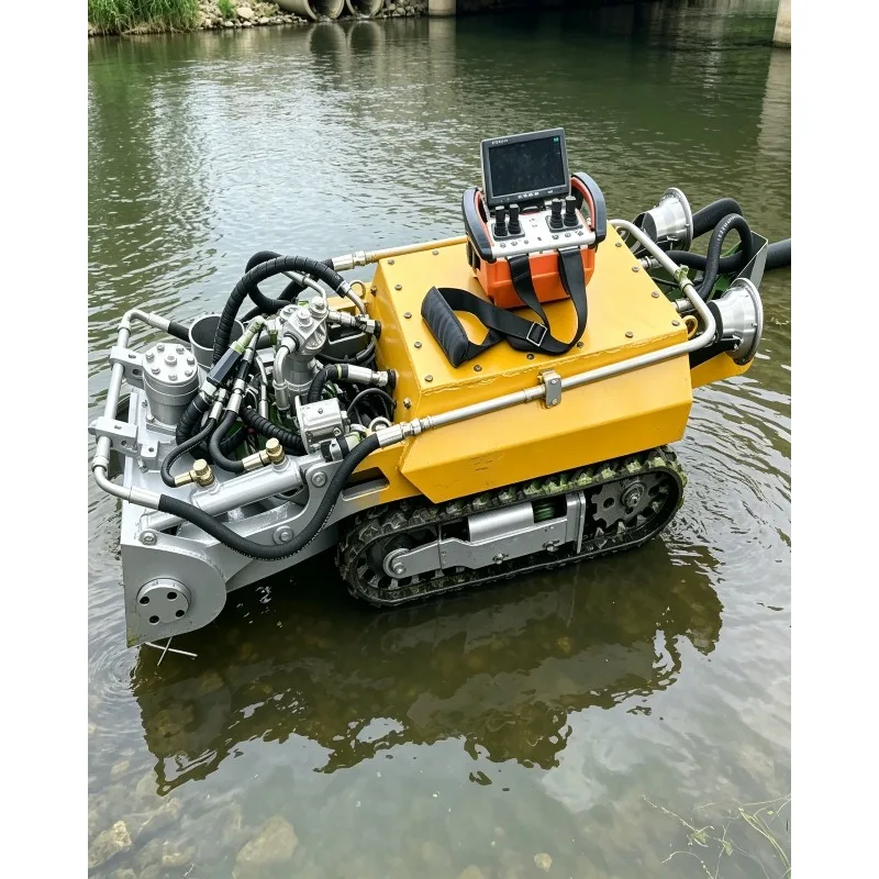 Crawler Sludge Cleaning Robot and Sediment Cleaning System, API Supported Underwater Dredging Robot for Urban Drainage Pipeline