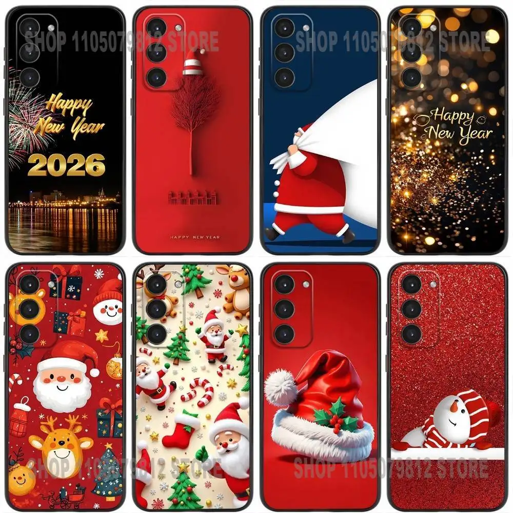 

New Year Gift Cartoon Christmas Silicone Phone Case For Samsung Galaxy A20,21s,22,31,32,52,53,72,73,80,91 Silicone Black Cover