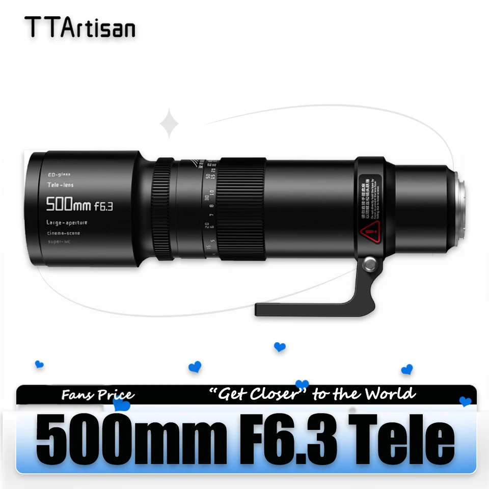 

TTArtisan 500mm F6.3 Full Frame Large Aperture Telephoto Lens for Camera Photography with Sony E GFX Z F Canon EF RF L Mount
