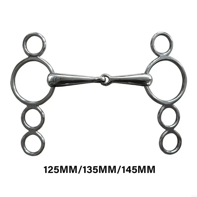 31KC 3 Rings Metal Gag Bit Horse Mouthpiece Stainless Steel Gag Bit Horse Bit Jointed Mouth Equestrian Accessories