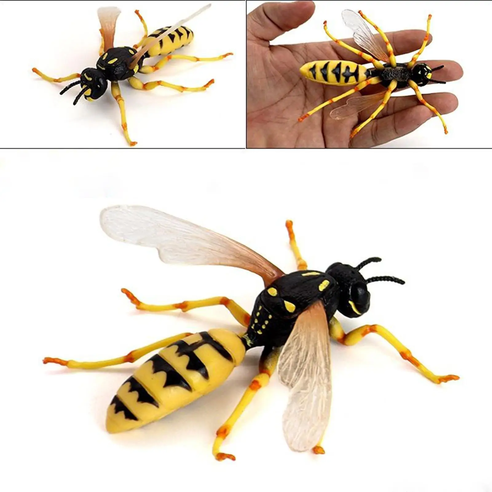 Bee Figurine Set Collectible Hand-Painted Simulated Honeybee Ornament Fake Bees Statue For Children Adults Living Room Bedroom