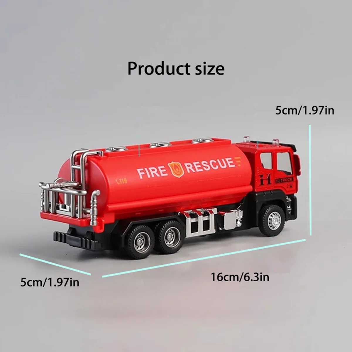 Brinquedo de carro inercial, simulação de cabeça de liga, motor de incêndio, caminhão de escada, modelo de aspersão de água, brinquedo de menino, brinquedo de veículo de engenharia