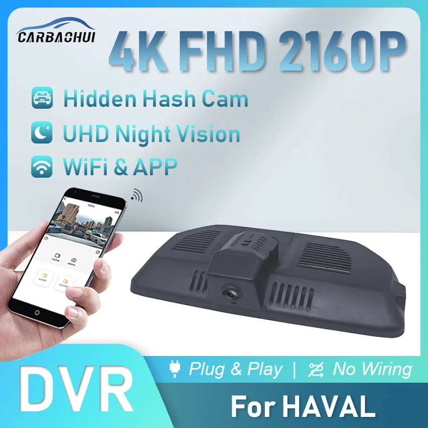 

Plug & Play 4K 2160P Car DVR HD Dash Cam Camera For HAVAL H6 H7 F7 F7x H9 XY DARGO For WEI VV5 VV6 VV7 Wireless Dashcam USB Port