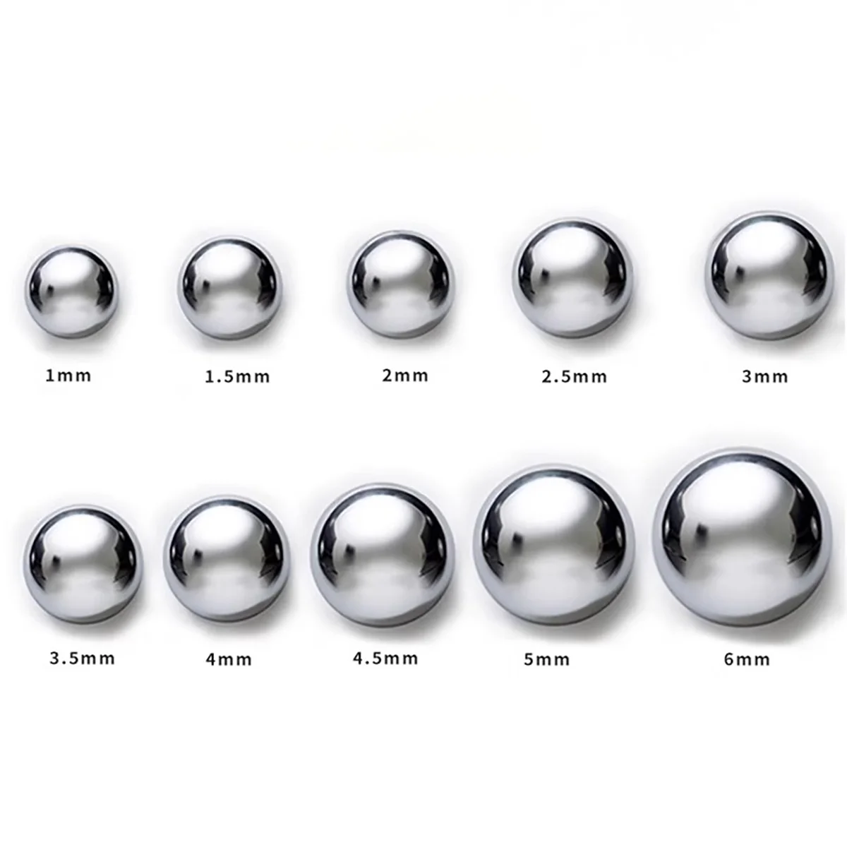 304 bolas de acero inoxidable diámetro 1 1,5 2 2,5 3 3.175 3,5 3,969 ~ 10mm rodamiento de precisión liso sólido rodamiento de bolas de acero cuentas de rodillos