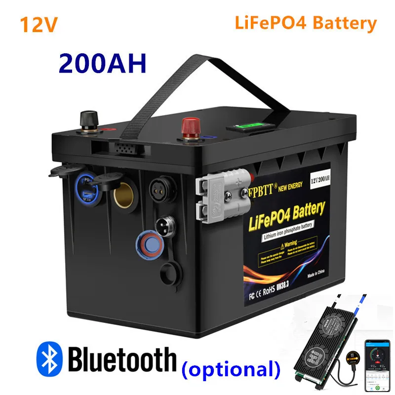 

12V LiFePO4 Battery pack 200AH 12v lifepo4 200ah lithium battery LiFePO4 battery Iron phosphate battery with 20A charger