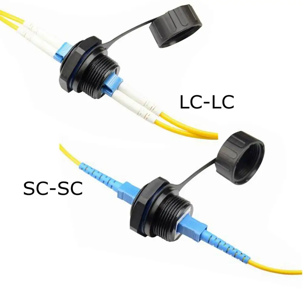 M25 LC to LC SC to SC Socket IP68 Computer Network SCLC Fiber Optic Patch Cord Jumper Cable Waterproof Connector Aviation Plug