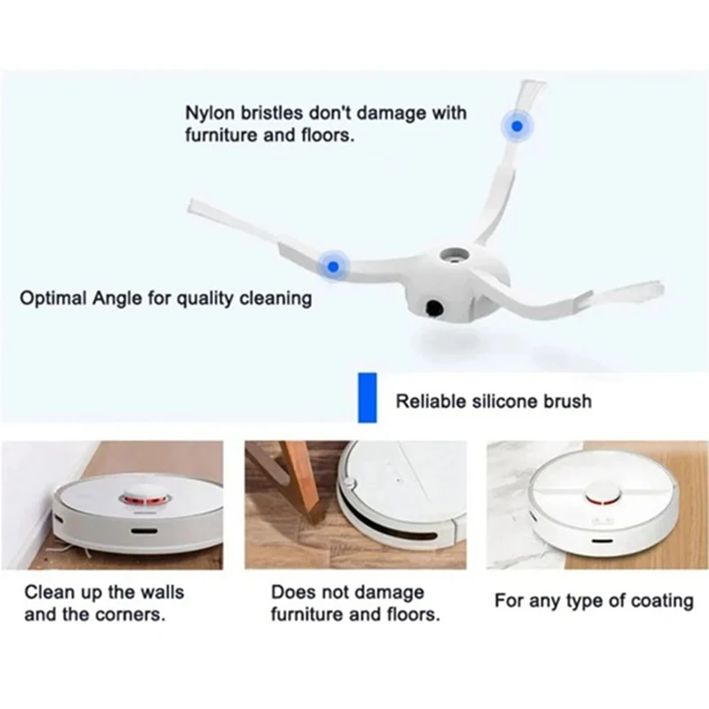 Filtre de brosse latérale principale pour aspirateur robot Xiaomi Mi, 1, 1S, SDJQR01RR, SDJQR02RR, SDJQR03RR, E2, E3, E4, E5, S4, S4 Max, S5