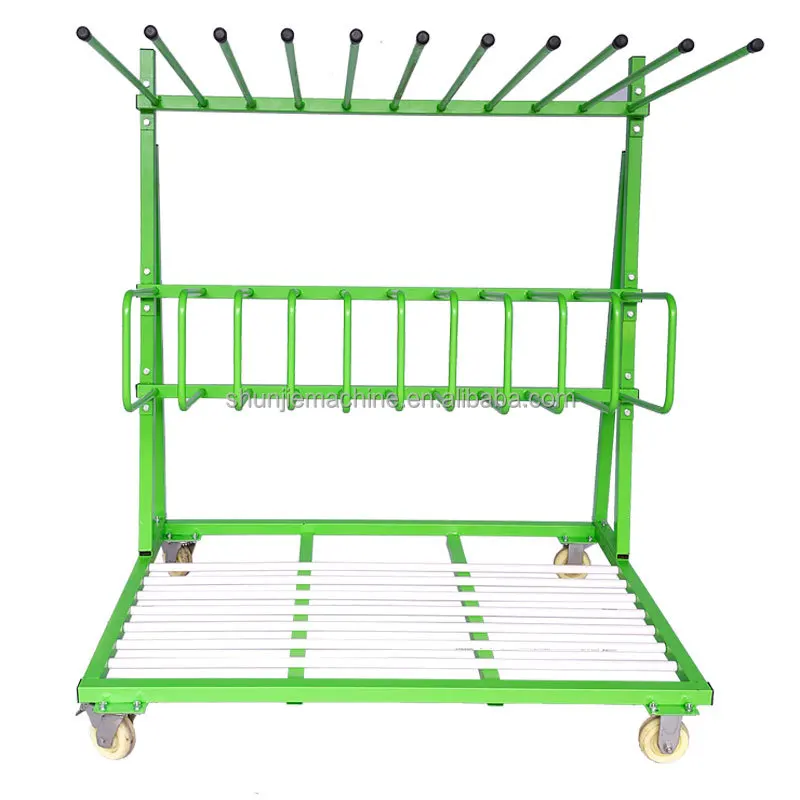 

Customized Three Layers Heavy Duty Aluminum Profile Transport Cart Metal Storage Racking Shelves Trolley