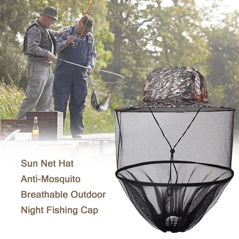 Fishing Hat Outdoor Fishing Hat Fisherman\'S Mosquito And Insect Proof Hat Net Head Net Face Mask Beekeeping Hat