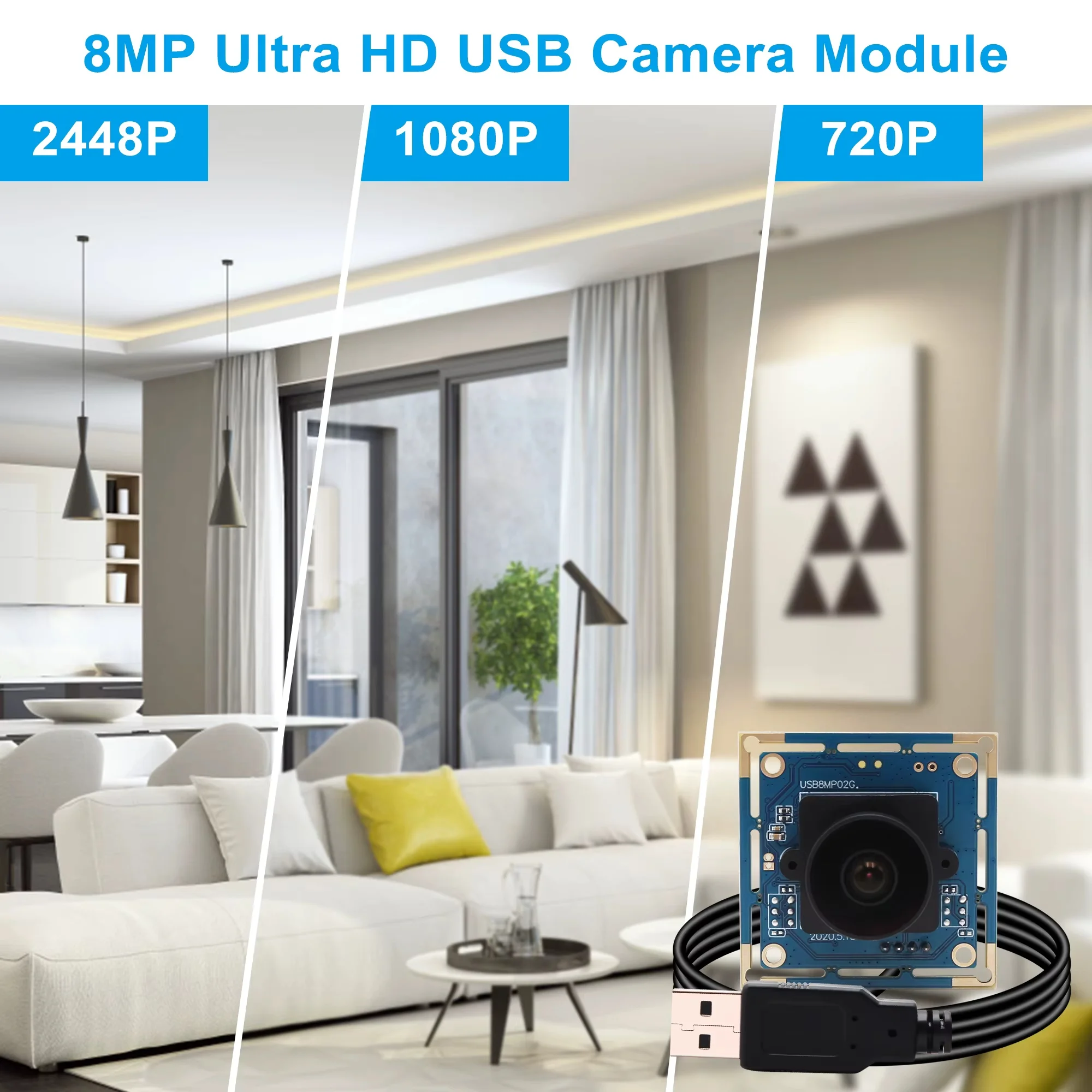 SVPRO 8MP 4K USB Camera HD 1080P IMX179 Industrial Camera with Wide Angle Fisheye Lens Mini Lightburn Camera for Laser Engraver