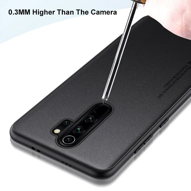 جراب فاخر من الجلد الصناعي لهاتف xiaomi redmi note 8 pro ، جراب حماية من السيليكون غير اللامع لـ note 8t