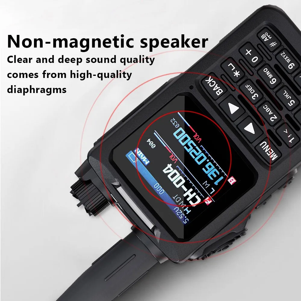 HamGeek FT-70 8W Pełnozakresowe Radio Komunikacyjne VHF UHF z Symulacją Walkie Talkie, Wodoodporne IP54, z Wyświetlaczem 1,77 cala — zdjęcie produktu 6