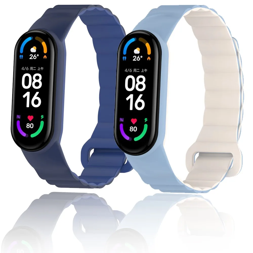 Silicone Strap for Xiaomi Mi Band 9 8 7 6 5  Magnetic Loop Comfortable Band Replaceable Correa for Xiaomi Mi Band 5 4 3 Bracelet